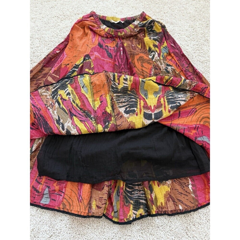 Soft Surroundings Women’s PS Kamala Boho Maxi Skirt Colorful Artsy Metallic - Picture 5 of 6